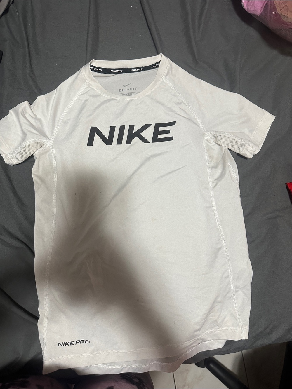 Nike White Dri-FIT Short Sleeve Performance Tee